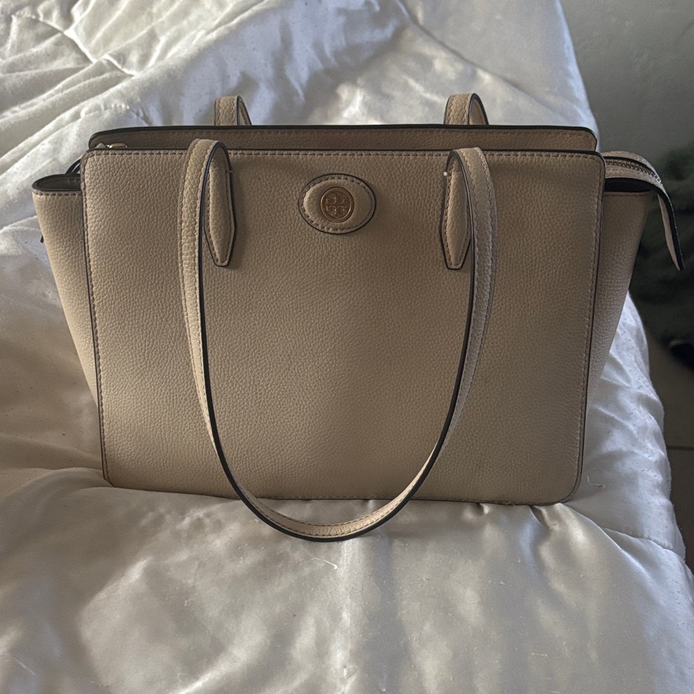 Tory Burch Beige Leather Tote